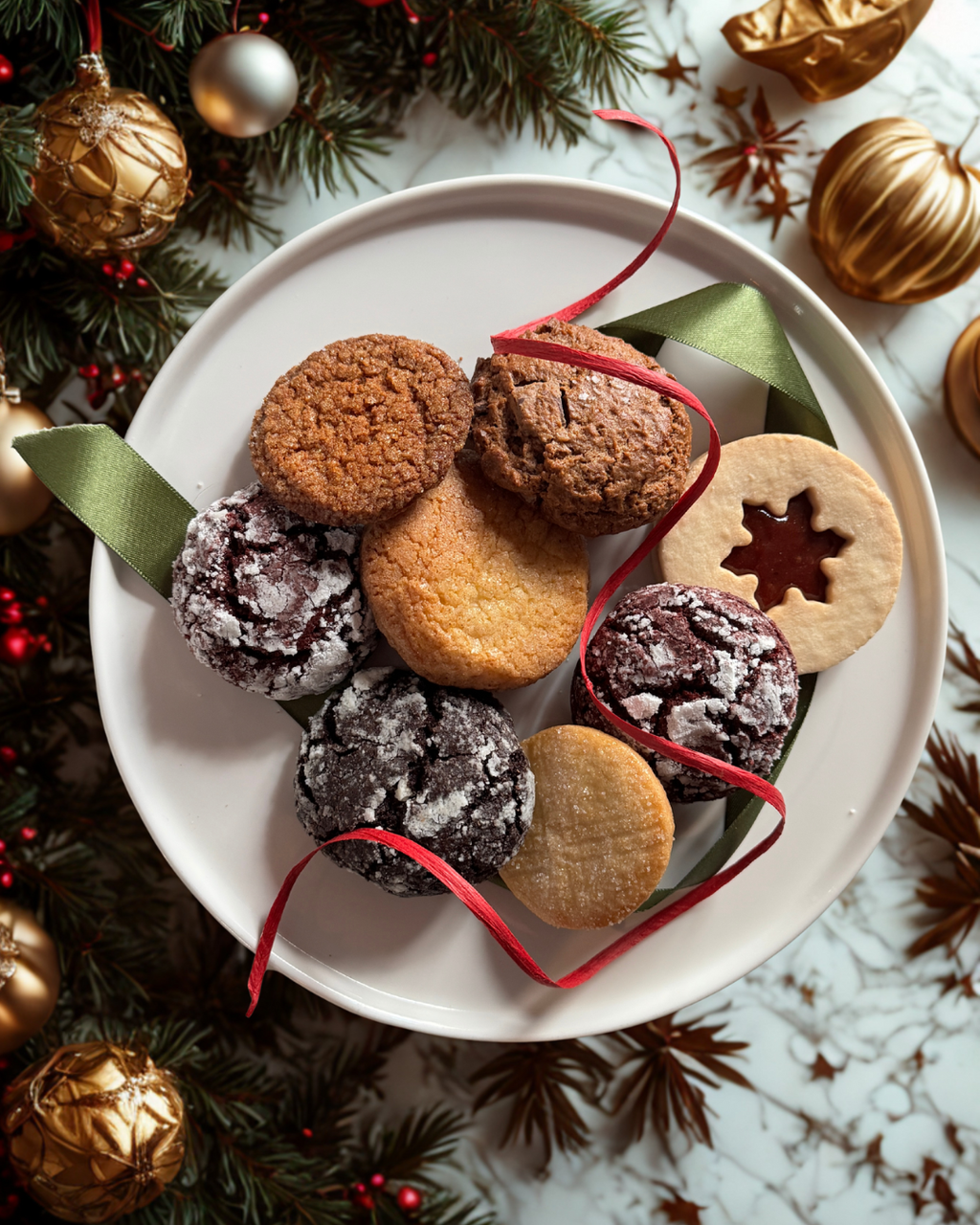 Santa Cookie Box – Assorted Holiday Cookies - Box of 12