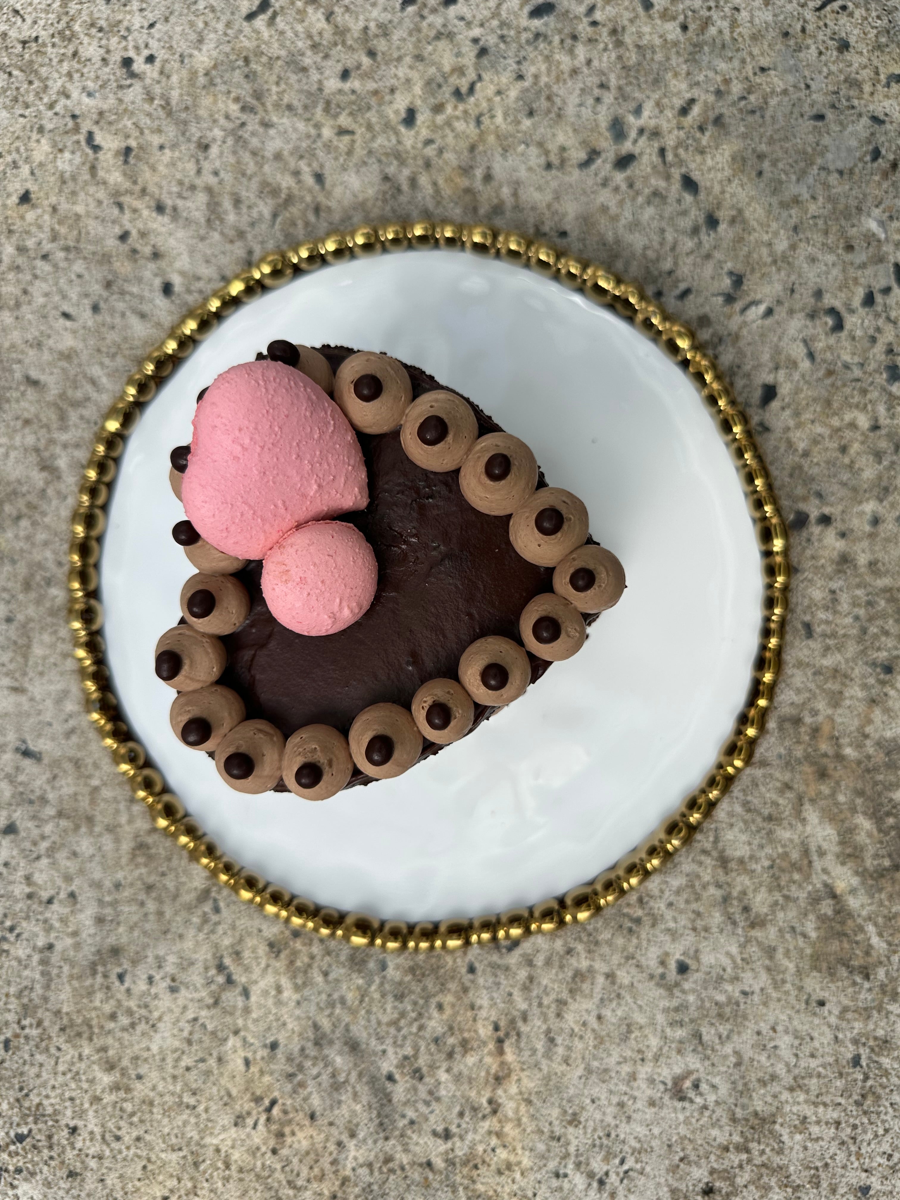Heart-Shaped Three-Tier Chocolate Cake (Serves 2)