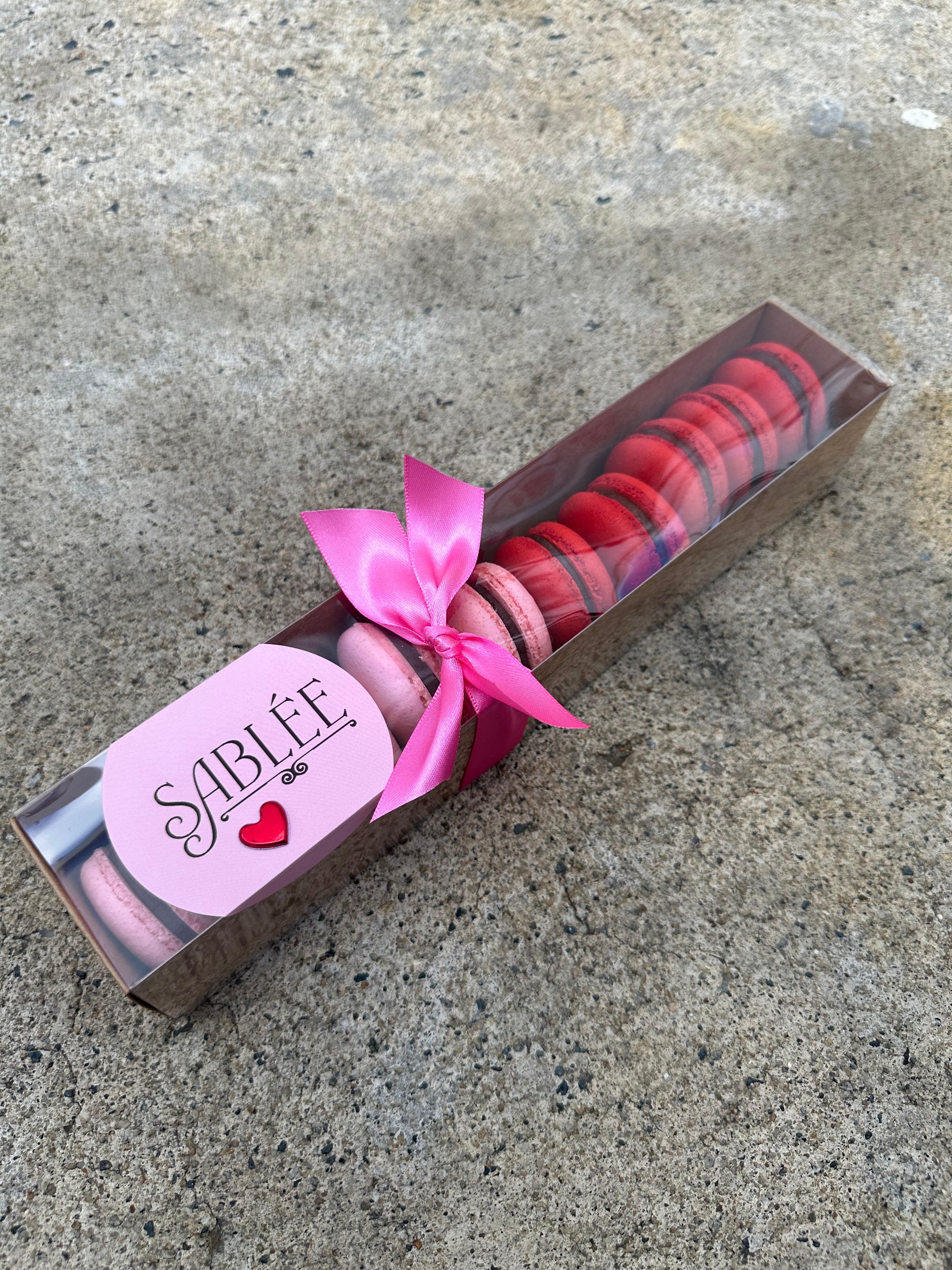 Chocolate Macarons with Strawberry Jam – Box of 6 or 12