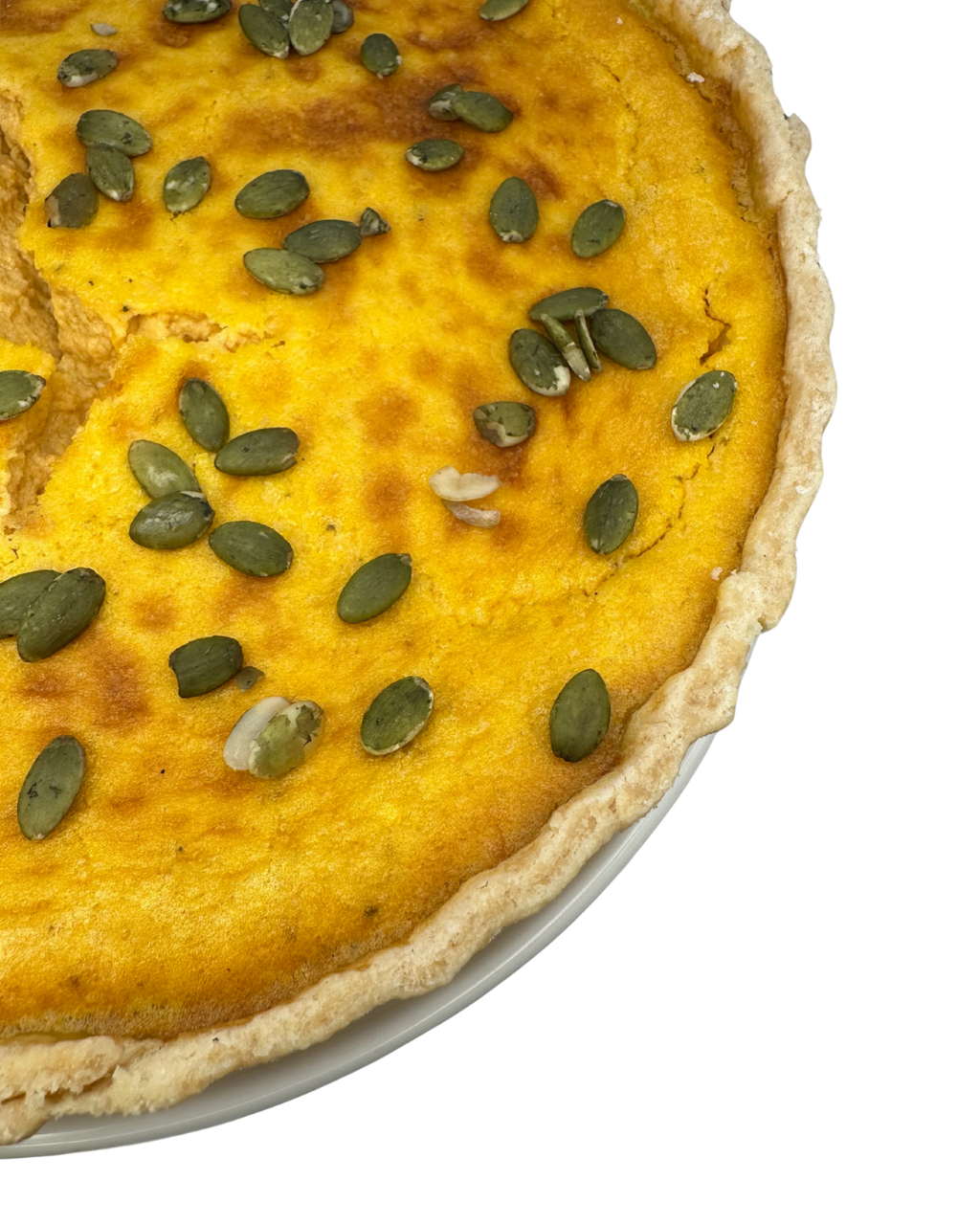 Pumpkin & Goat Cheese Quiche – 9” Deep Dish (Serves 8–10)